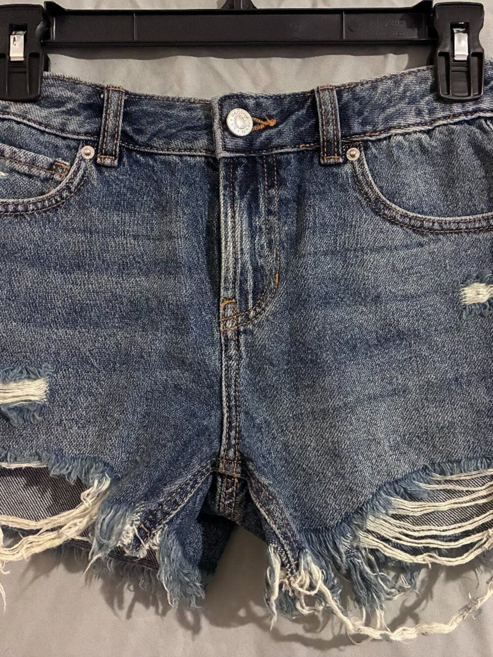 Pacsun Girls Mid-Rise Cut Off Jean Shorts adjustable size 10